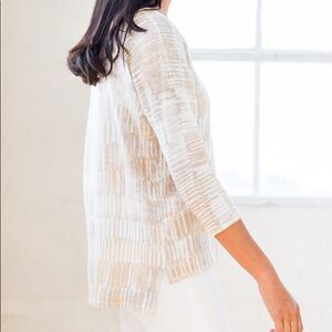 Kinross Linen Brushstroke Beachwood Print Pullover